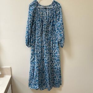 Floral Blue Peasant Dress by JCrew